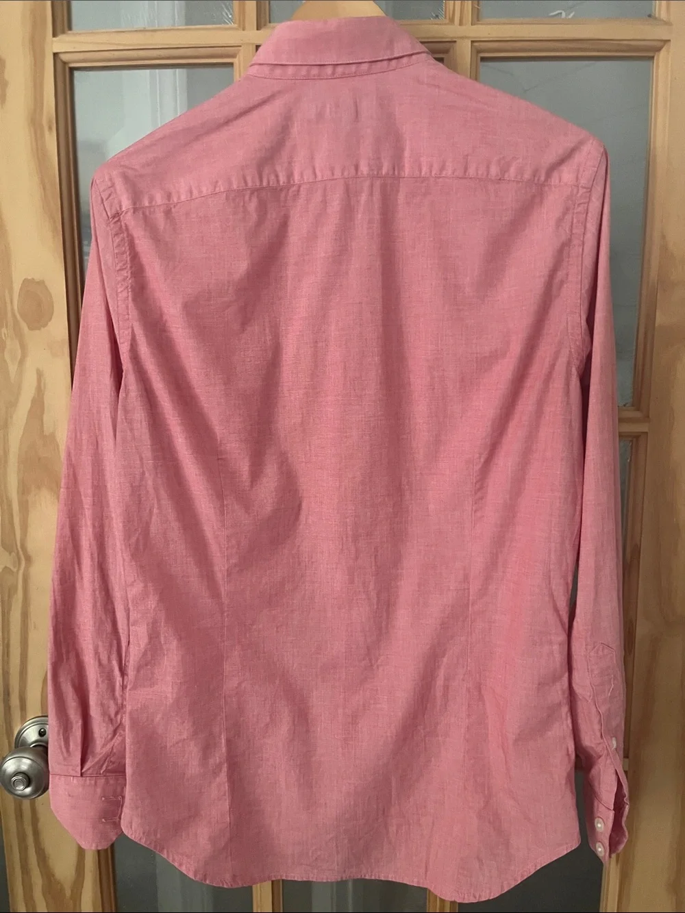 Banana Republic Stretch Tailored Slim Fit Casual button down Salmon EUC, small